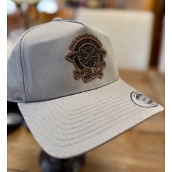 Authentic Snapback - Grey w/ Leather Patch